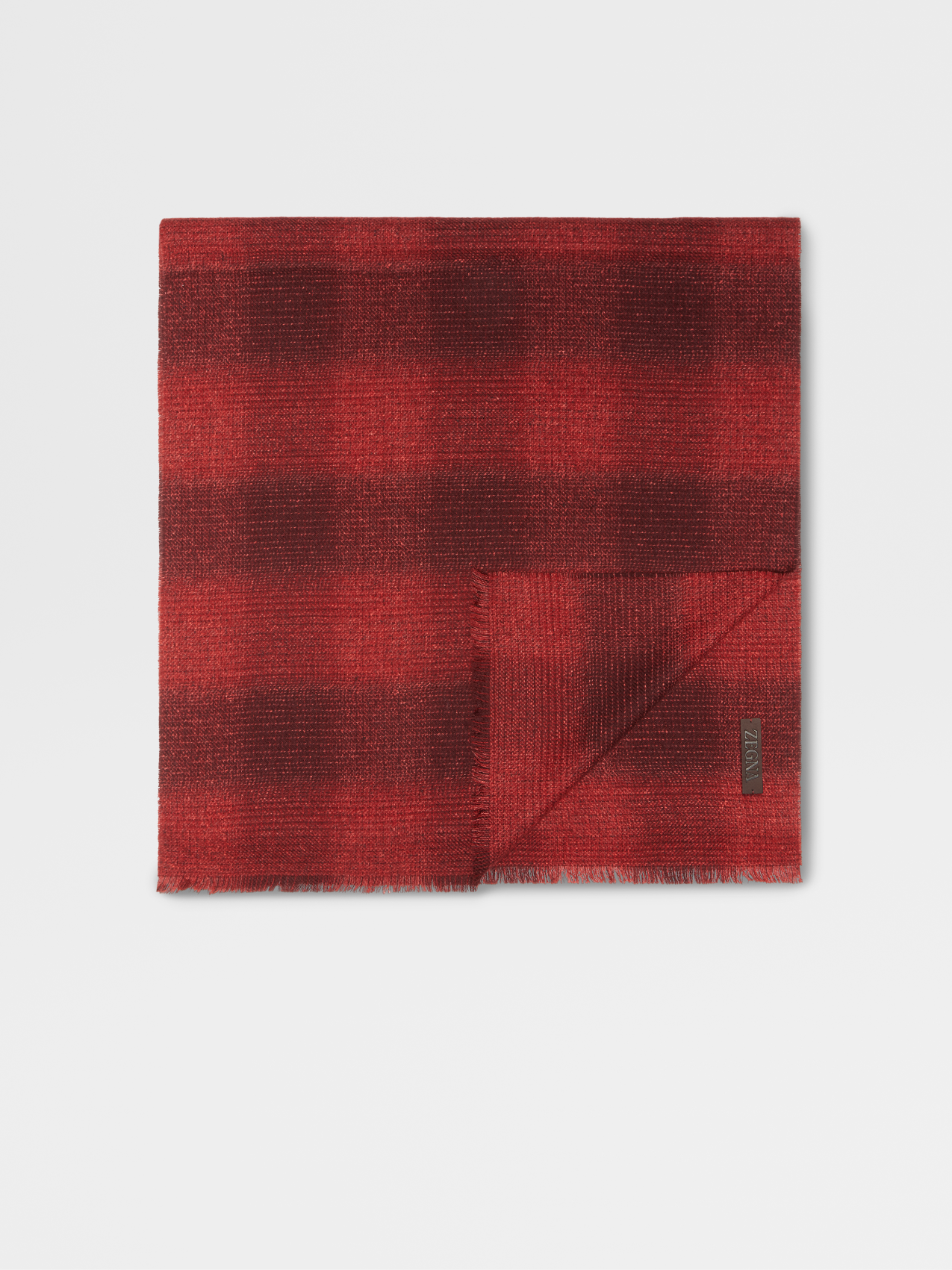 Red Wool and Silk Scarf